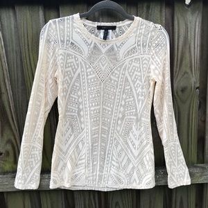 BCBG MAXAZRIA | Agda Geometric Lace Top